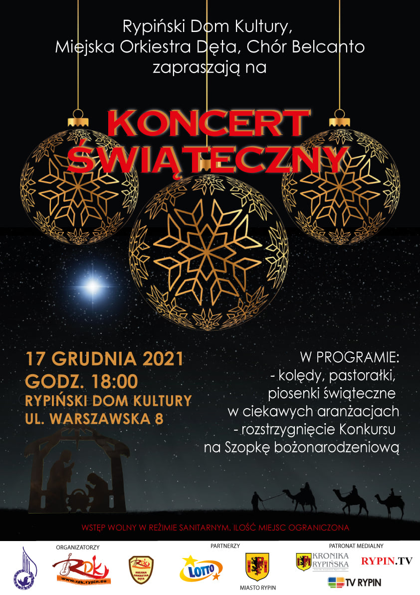 plakat z zaproszeniem na koncert świąteczny 