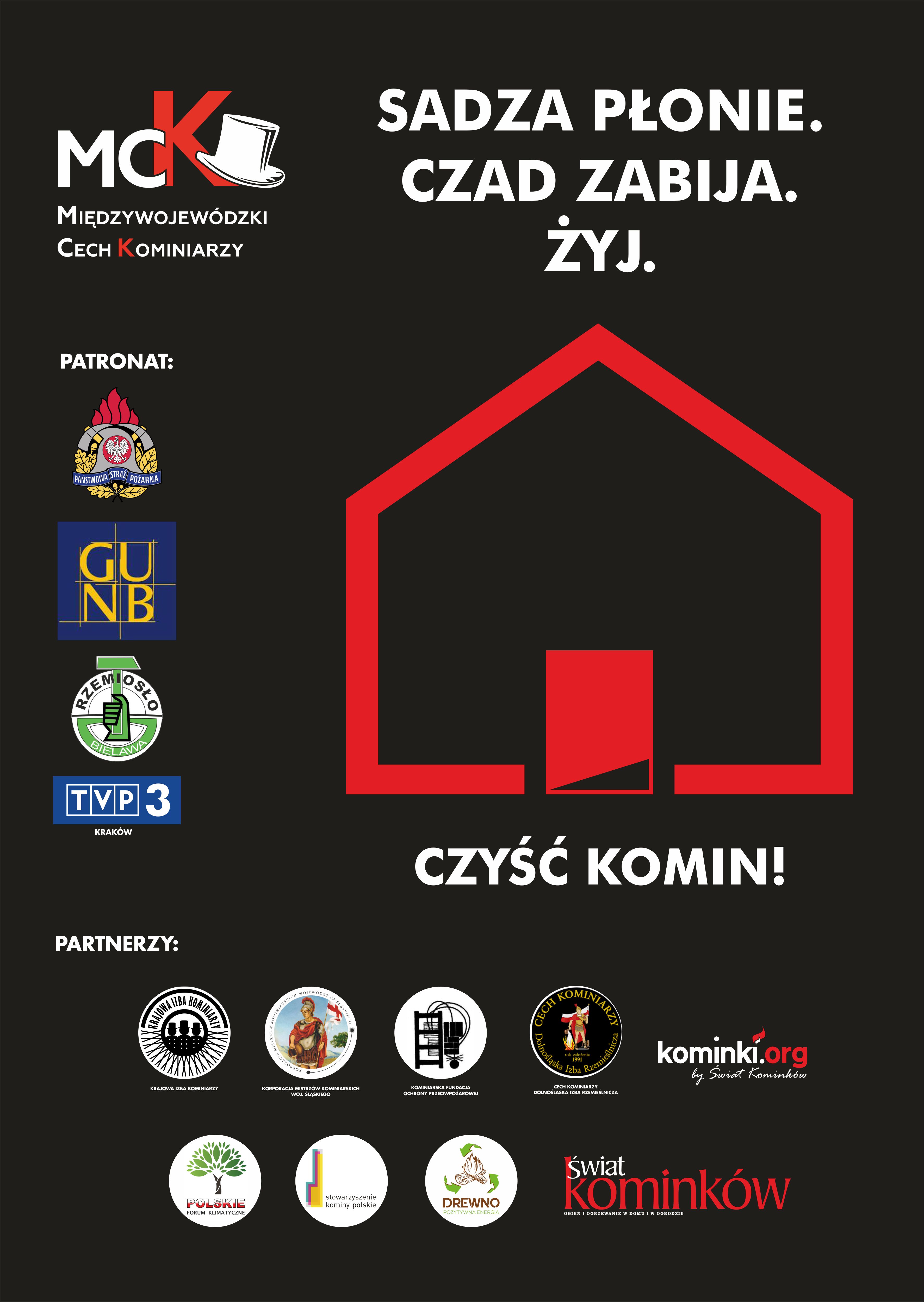 Plakat przedstawia Czerwony dom na czarnym tle