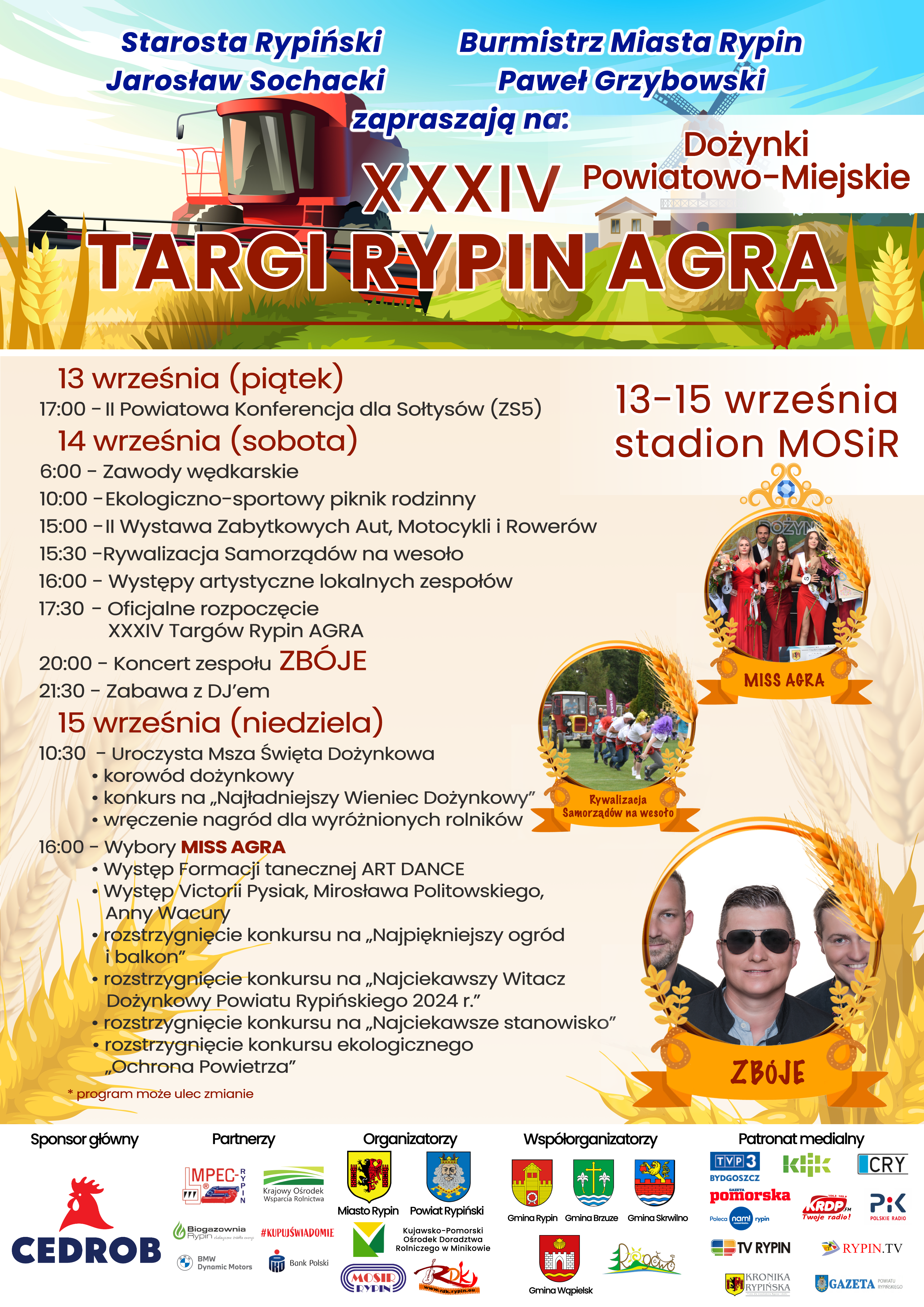 Plakat promujący 34. Targi Rypin Agra